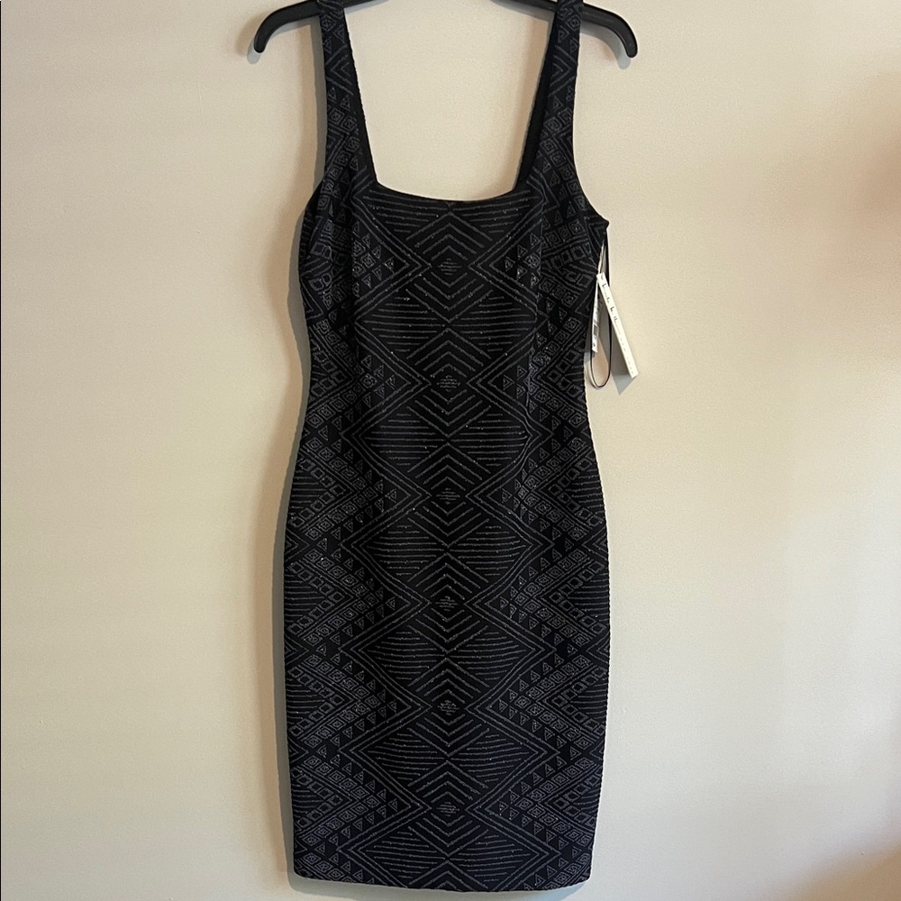 Nicole Miller Black Mini Dress with Geometric Design